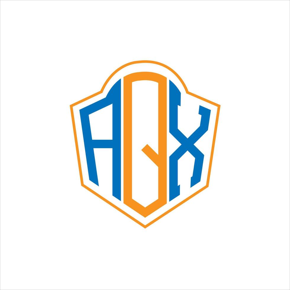 aqx astratto monogramma scudo logo design su bianca sfondo. aqx creativo iniziali lettera logo. vettore