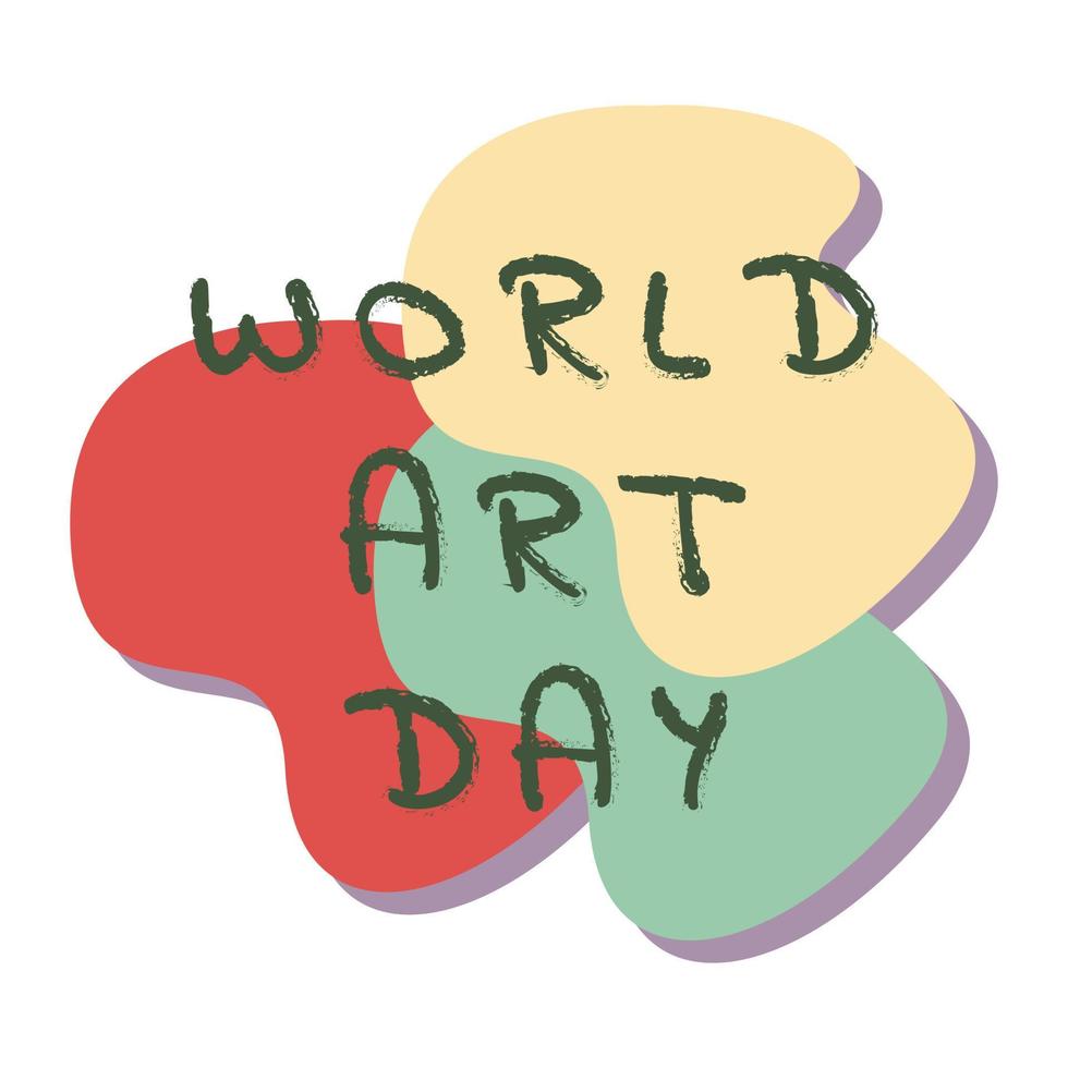 celebrazione di mondo arte giorno nel piatto illustrazione vettore