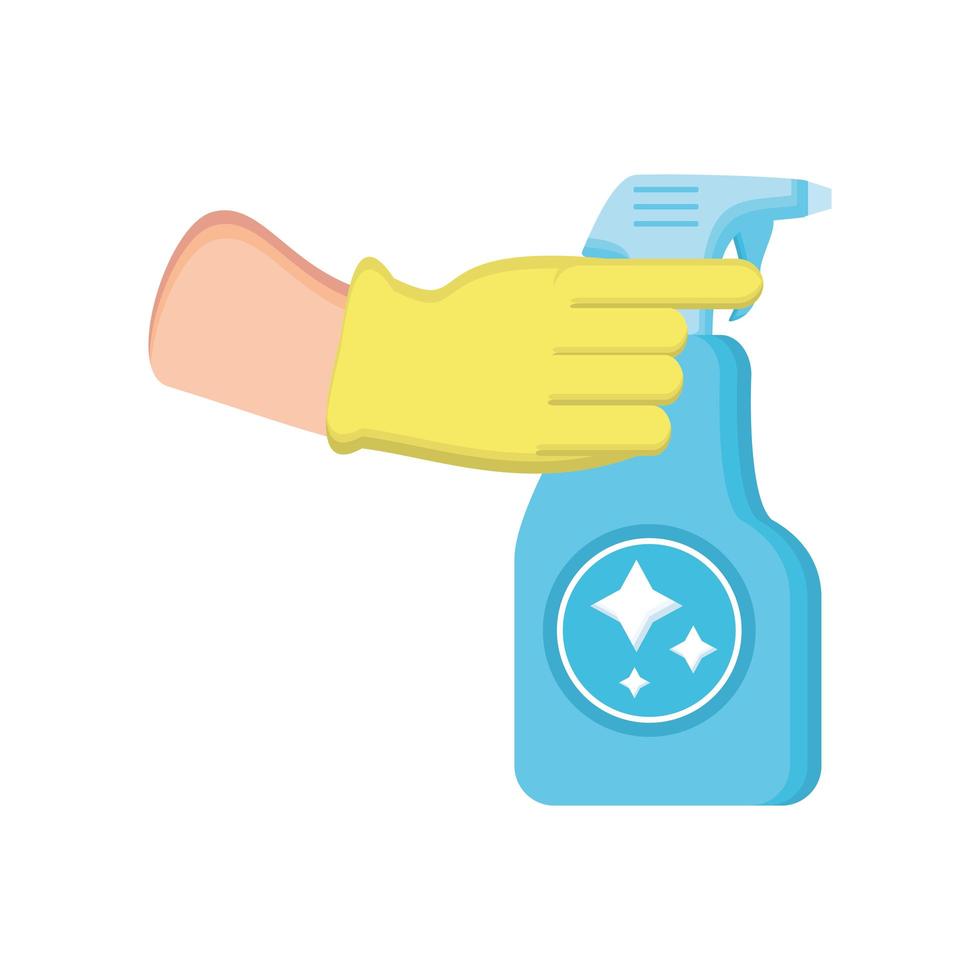 pulizia delle mani con gel antibatterico su sfondo bianco vettore