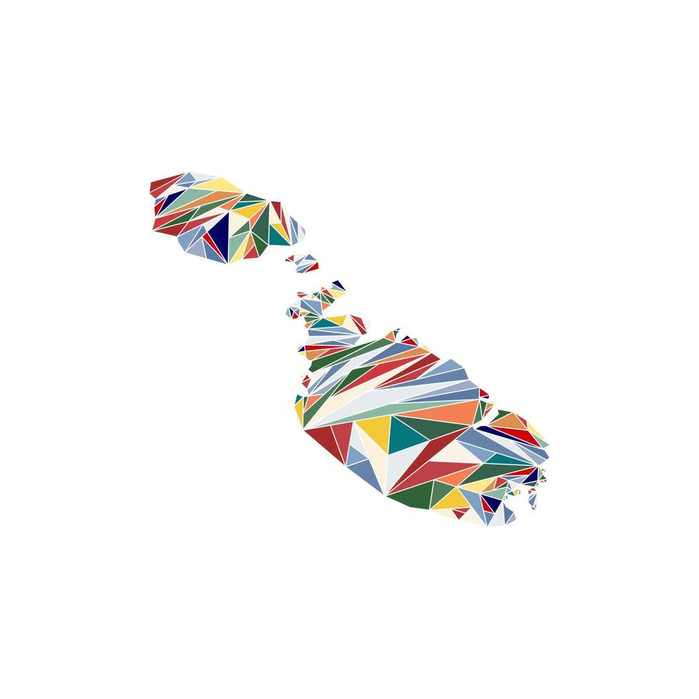 Malta carta geografica nazione poligonale stile illustrazione design vettore