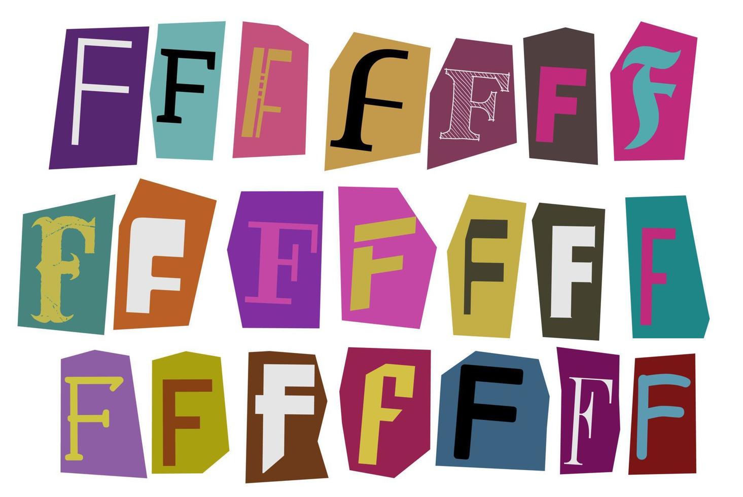 alfabeto f - vettore tagliare giornale e rivista lettere, carta stile riscatto Nota lettera
