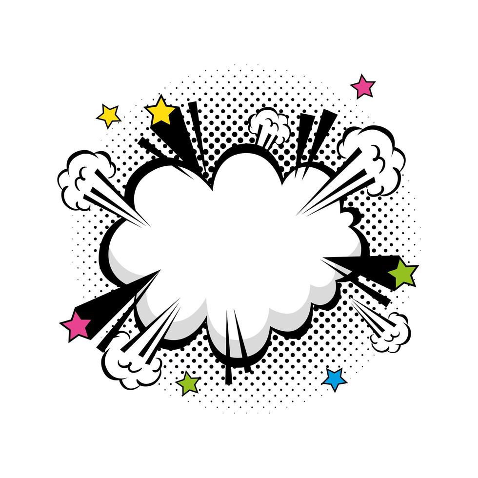 icona di stile pop art esplosione nuvola vettore