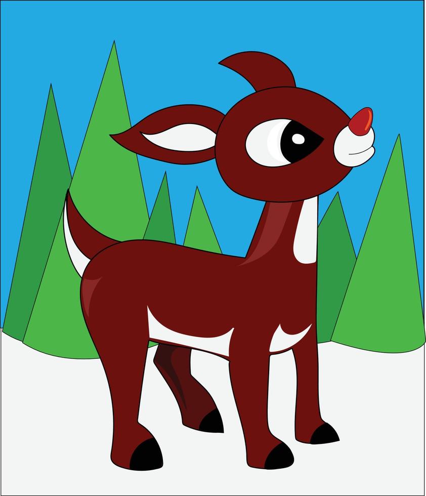 saltare cartone animato renna Natale vettore illustrazione