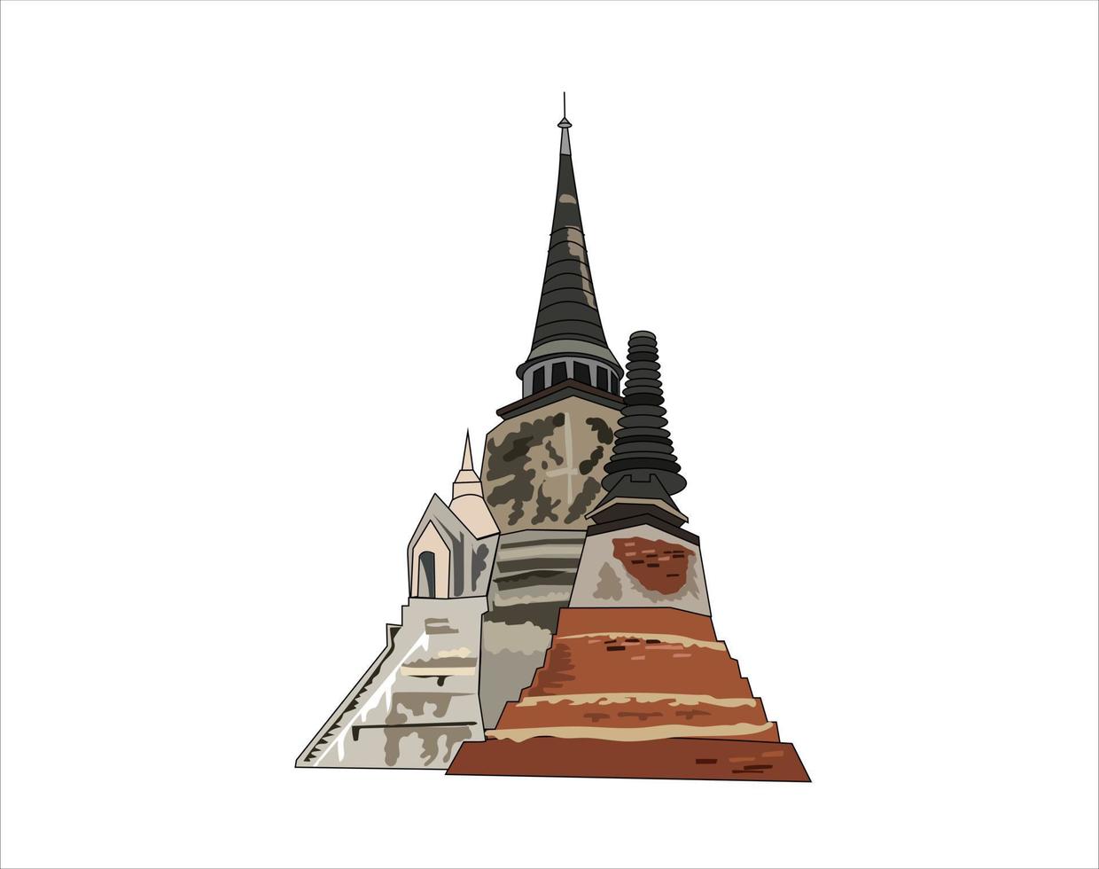 ayutthaya il del mondo maggiore città nel 1700 anno Domini vettore