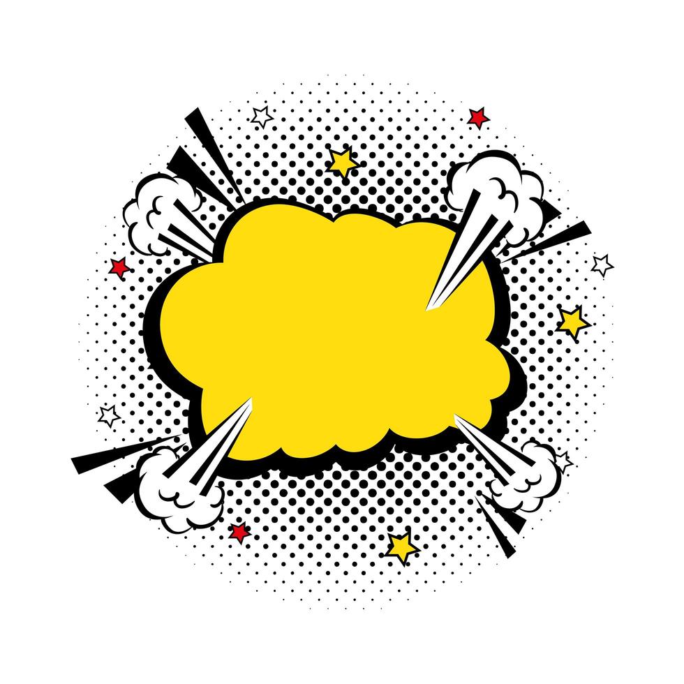 icona di stile pop art colore giallo esplosione nuvola vettore