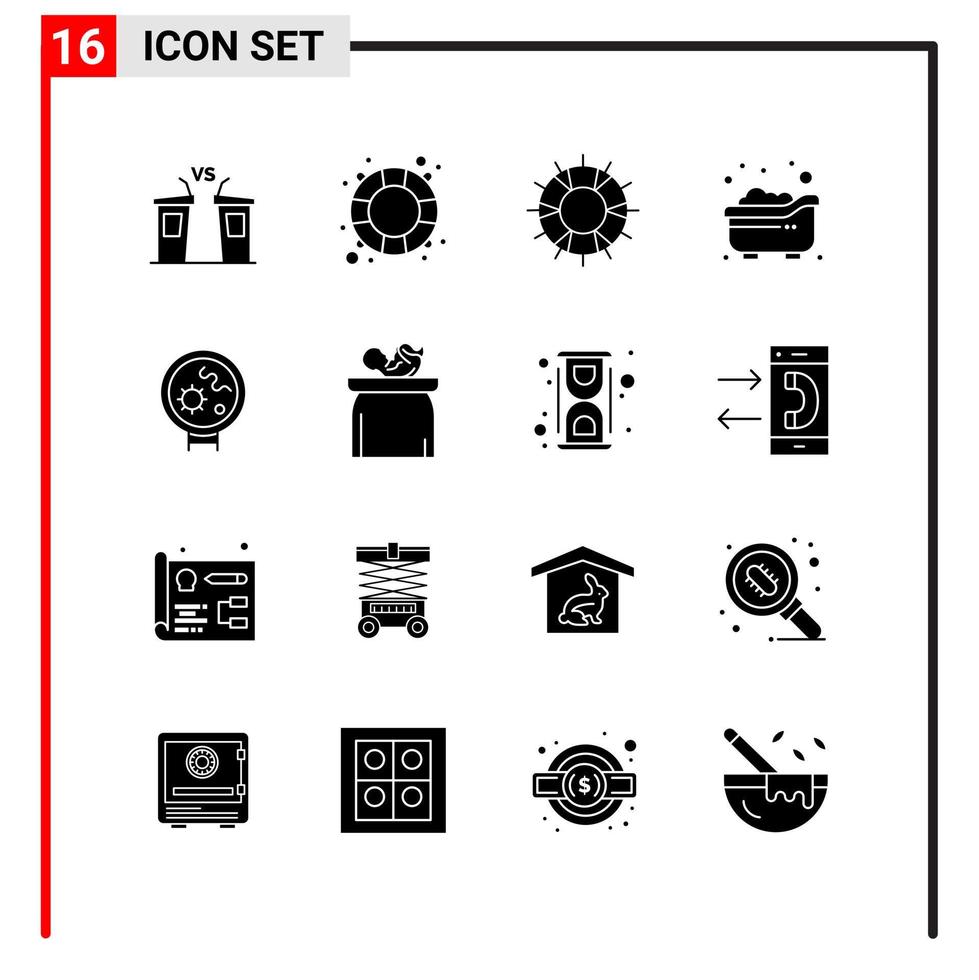 16 generale icone per sito web design Stampa e mobile applicazioni 16 glifo simboli segni isolato su bianca sfondo 16 icona imballare creativo nero icona vettore sfondo