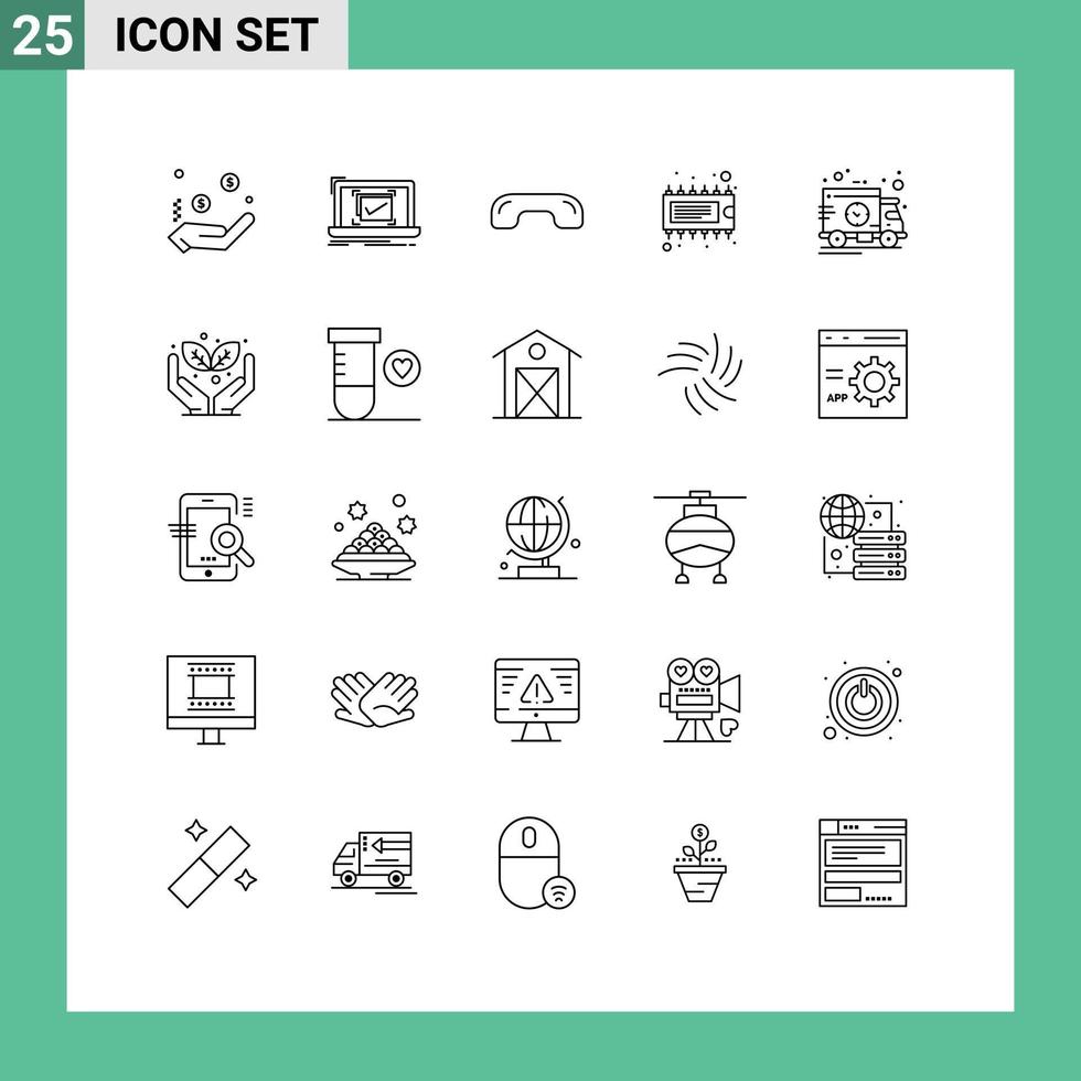 impostato di 25 commerciale Linee imballare per circuito integrato dispositivo ok componente Telefono modificabile vettore design elementi