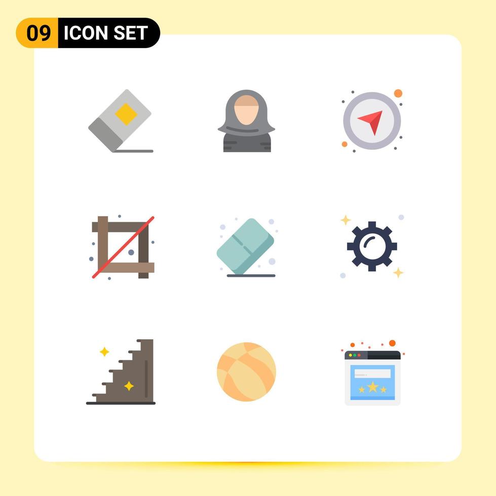 impostato di 9 moderno ui icone simboli segni per arti grafico bussola progettazione attrezzo Ritaglia modificabile vettore design elementi