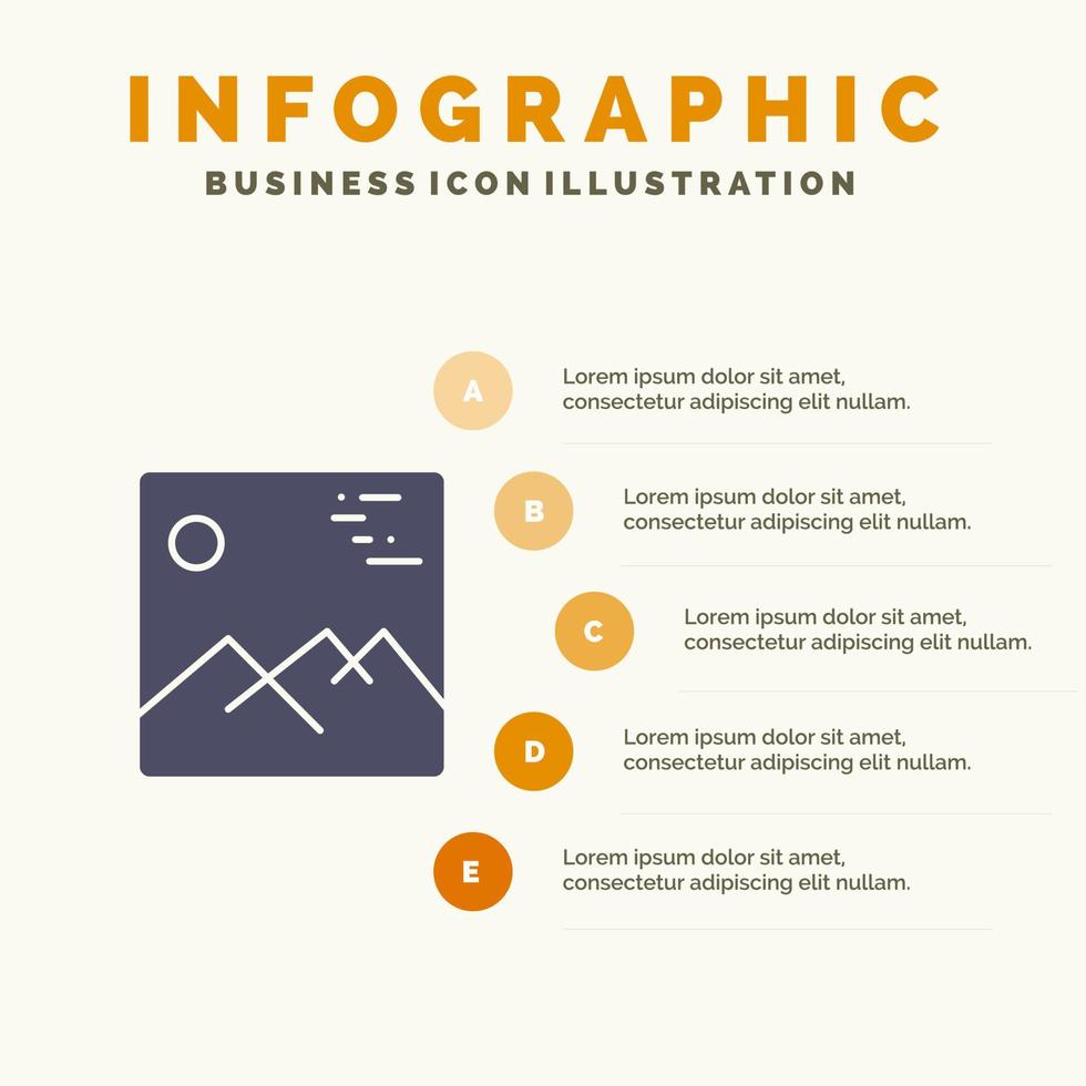 galleria Immagine immagine Canada solido icona infografica 5 passaggi presentazione sfondo vettore