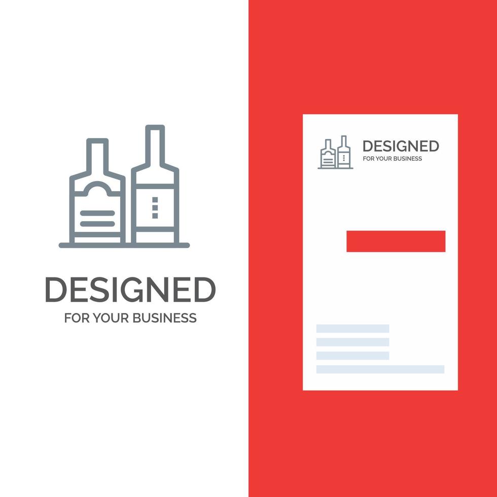 alcool bevanda bottiglia bottiglie grigio logo design e attività commerciale carta modello vettore