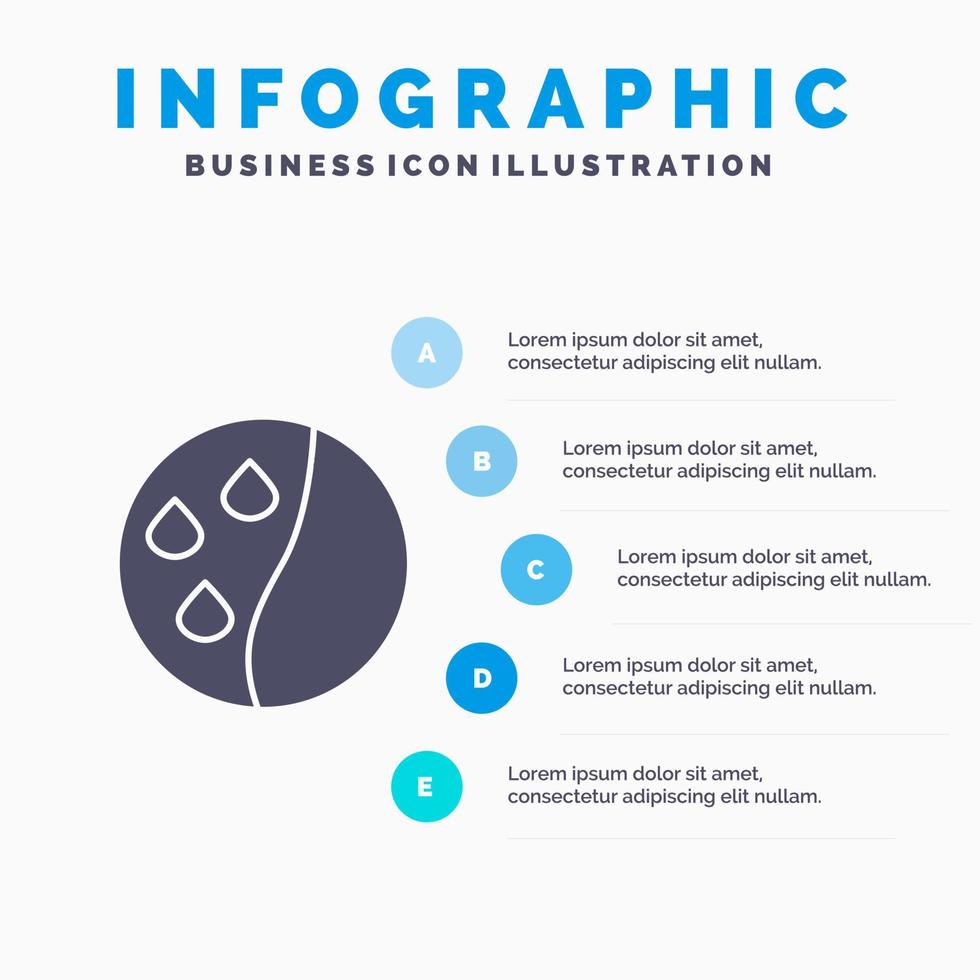 capelli condizionata capelli terapia capelli trattamento solido icona infografica 5 passaggi presentazione sfondo vettore