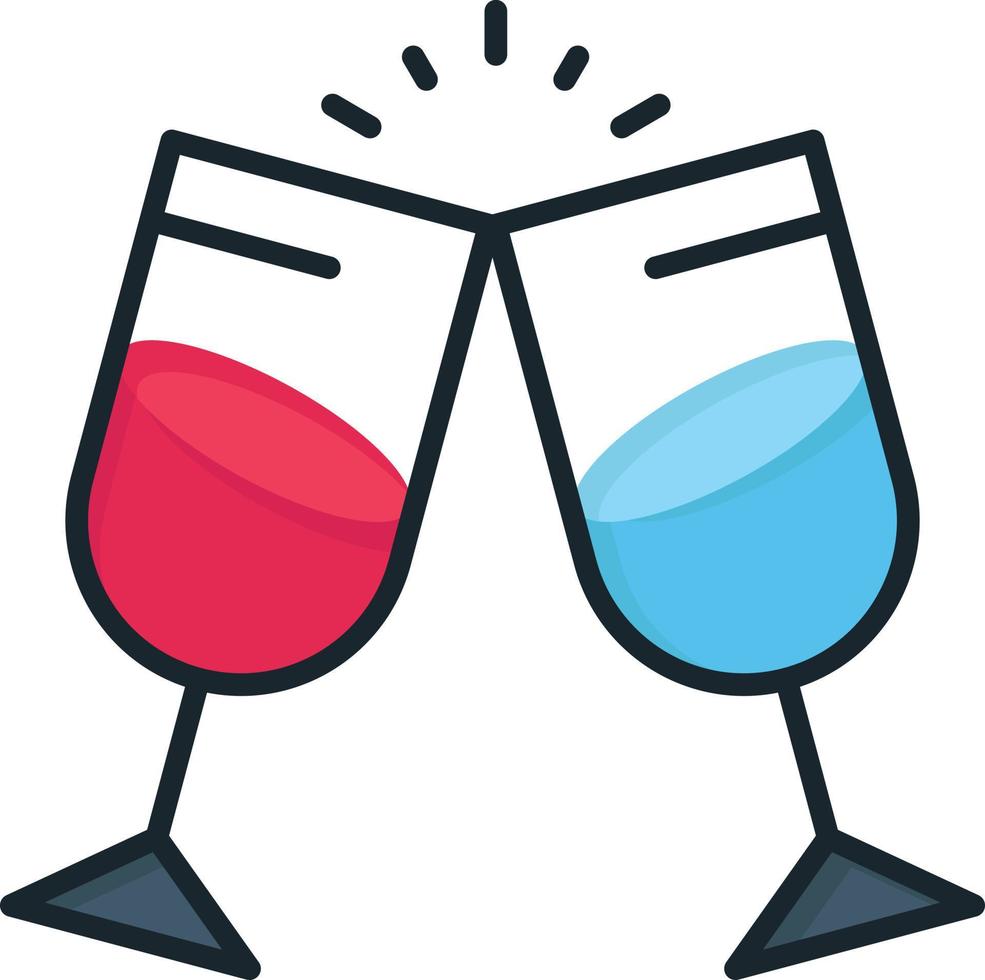 bevanda alcool succo romantico coppia piatto colore icona vettore icona bandiera modello