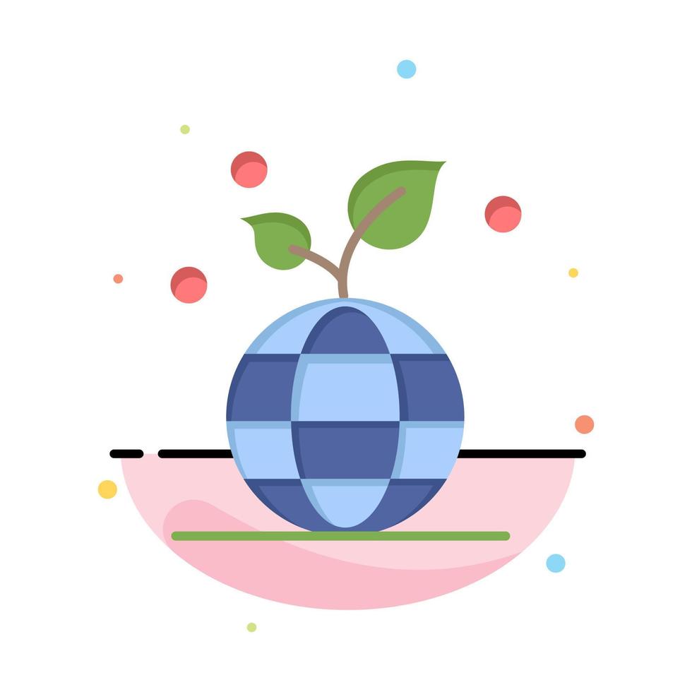 crescita eco amichevole globo astratto piatto colore icona modello vettore