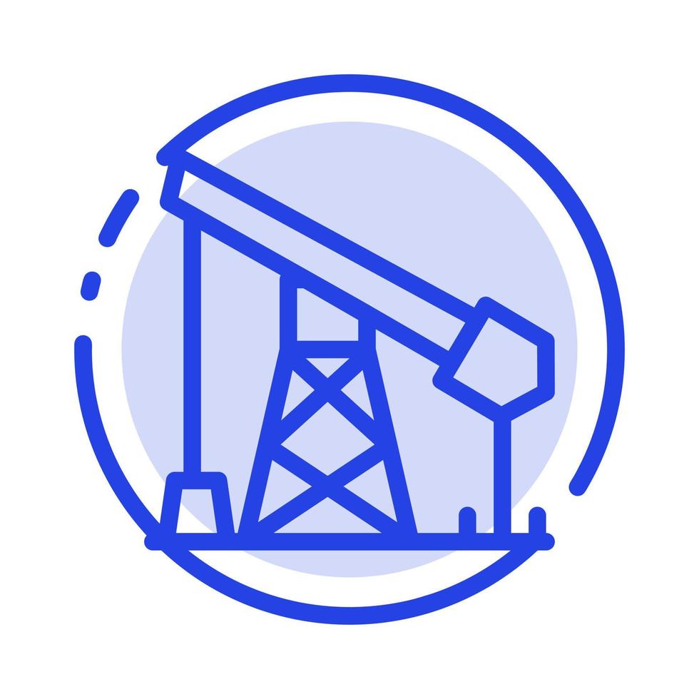 costruzione industria olio gas blu tratteggiata linea linea icona vettore