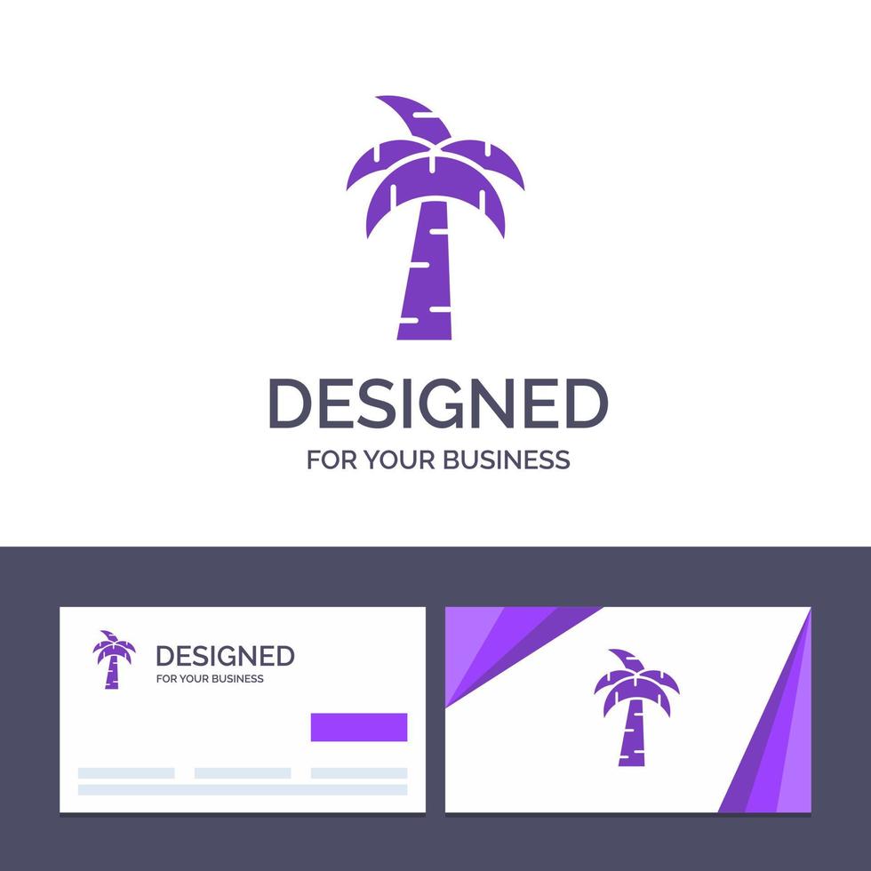 creativo attività commerciale carta e logo modello palma albero brasile vettore illustrazione