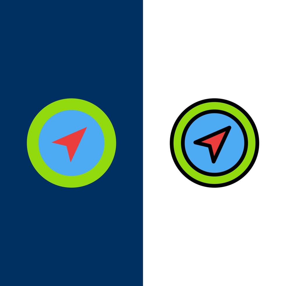 Posizione carta geografica pointer perno icone piatto e linea pieno icona impostato vettore blu sfondo