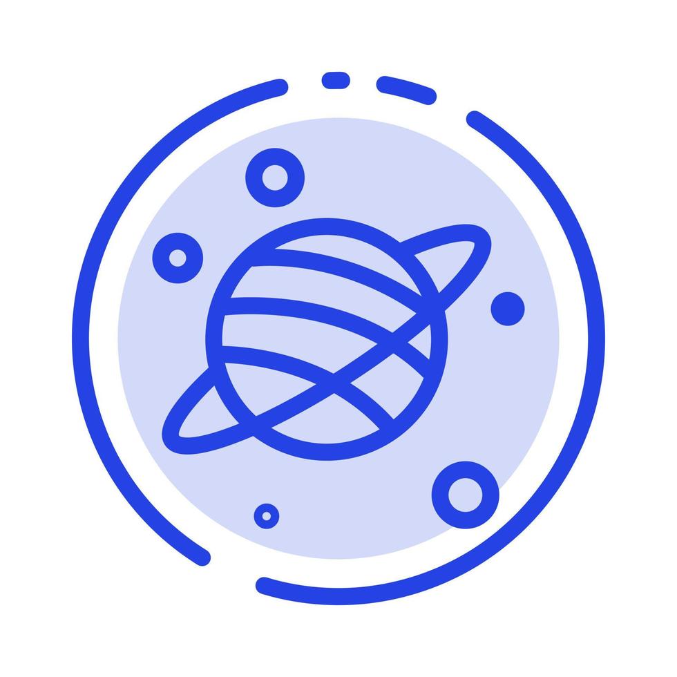 astrologia pianeta spazio blu tratteggiata linea linea icona vettore