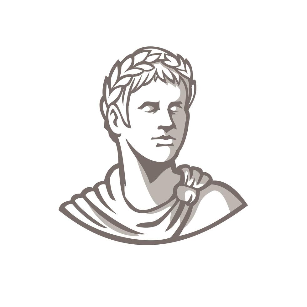 antica mascotte del busto dell'imperatore romano vettore