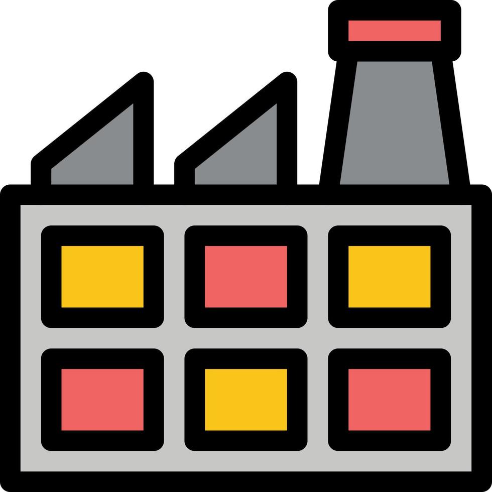 costruzione fabbrica industria piatto colore icona vettore icona bandiera modello