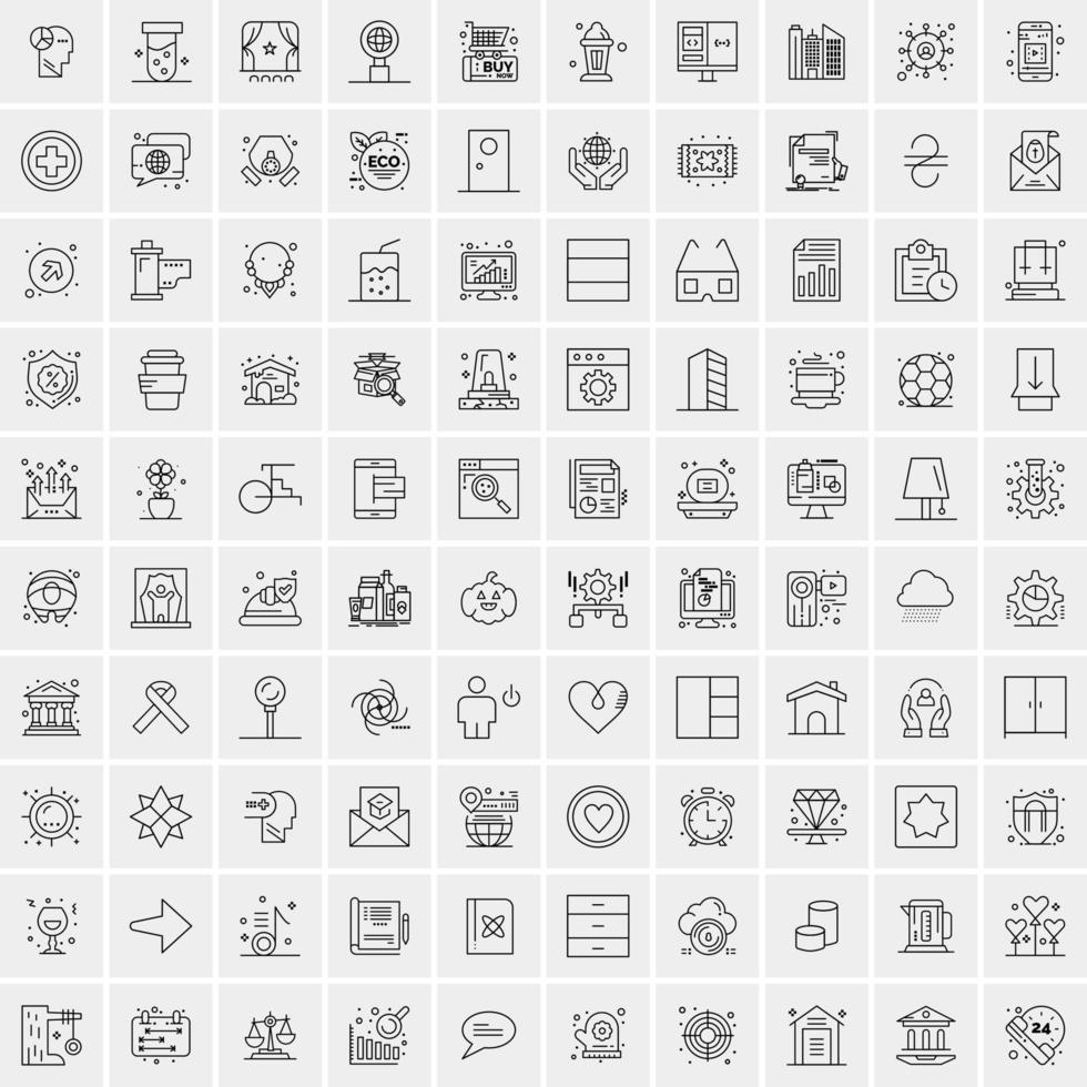 100 attività commerciale icone per ragnatela e Stampa Materiale vettore