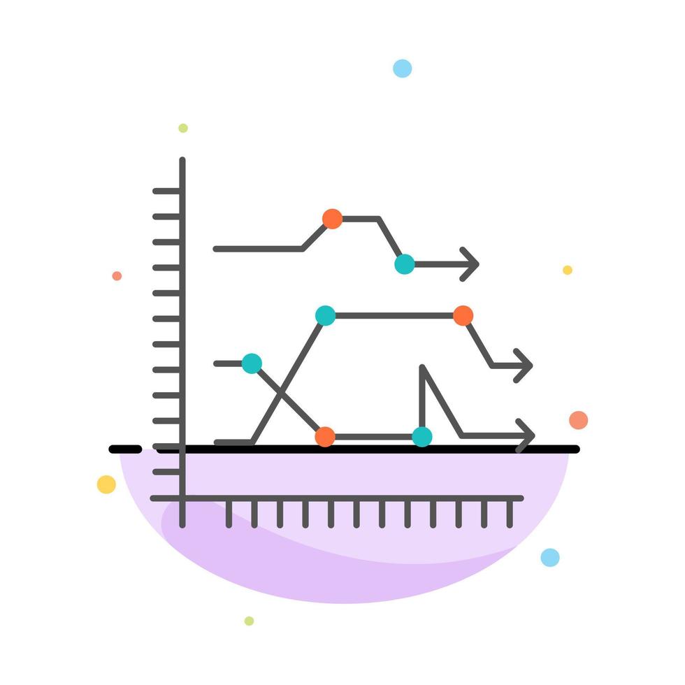 analitica attività commerciale grafico diagramma grafico tendenze astratto piatto colore icona modello vettore