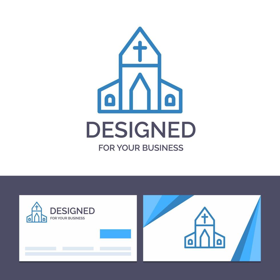 creativo attività commerciale carta e logo modello Chiesa Casa Pasqua attraversare vettore illustrazione