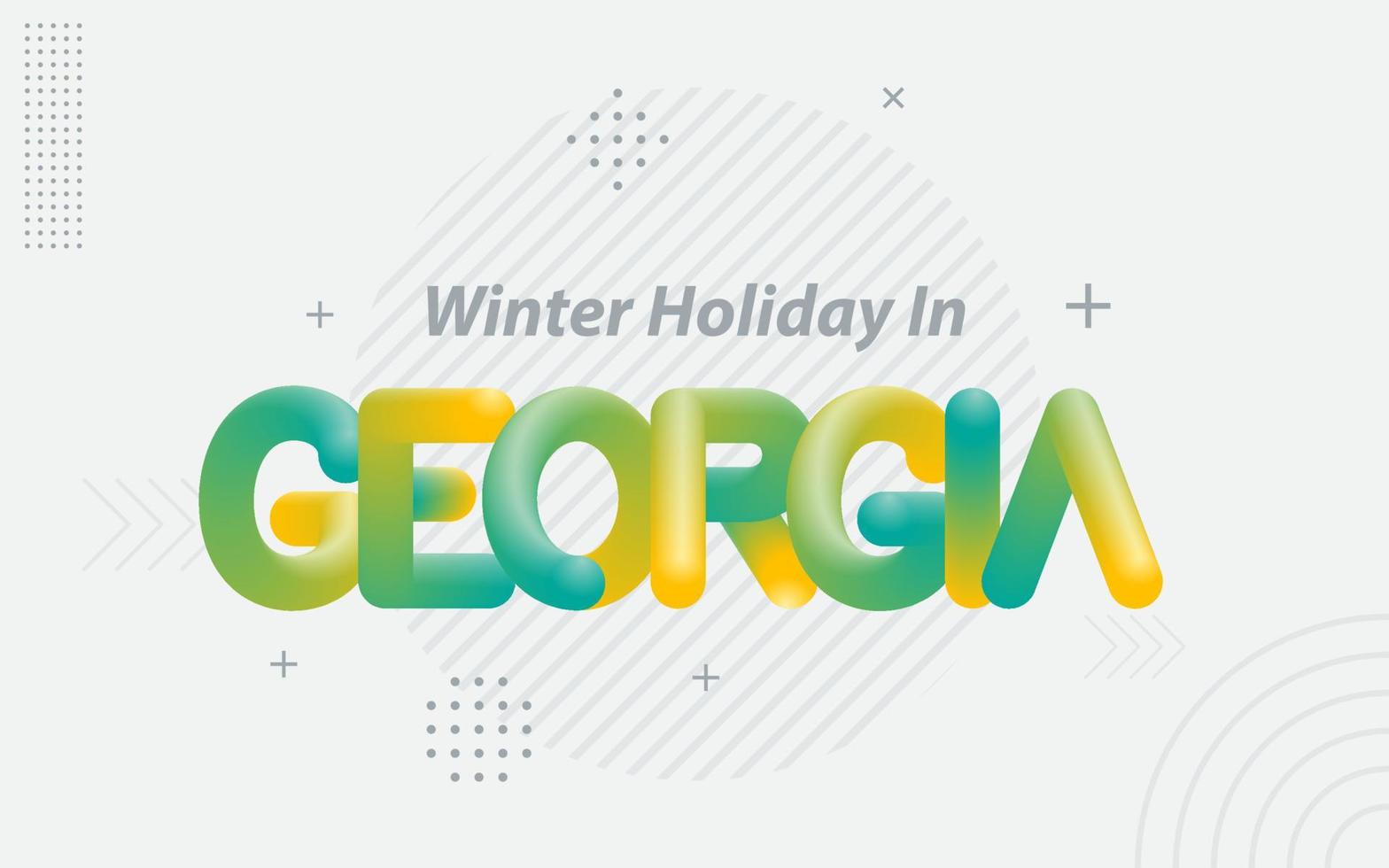 inverno vacanza nel Georgia. creativo tipografia con 3d miscela effetto vettore