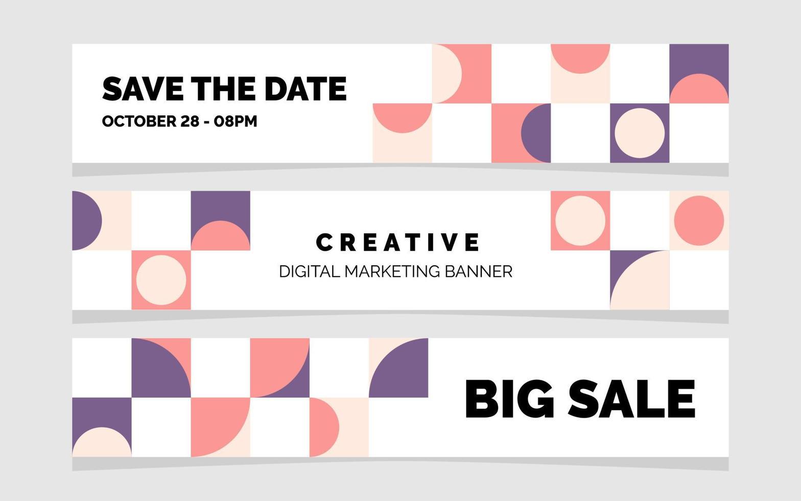 Salva il Data. creativo digitale marketing e grande vendita geometrico bandiera vettore
