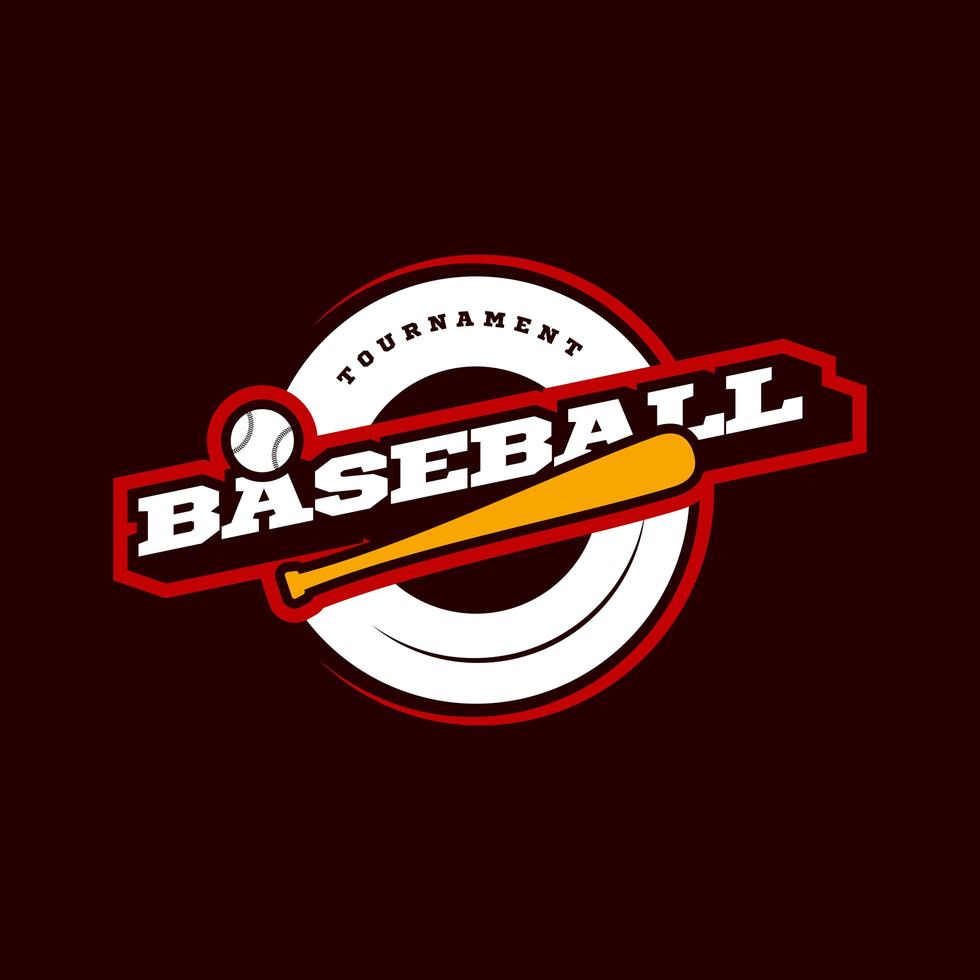 tipografia sportiva moderna di baseball in stile retrò. emblema di disegno vettoriale, distintivo e design del logo modello sportivo vettore