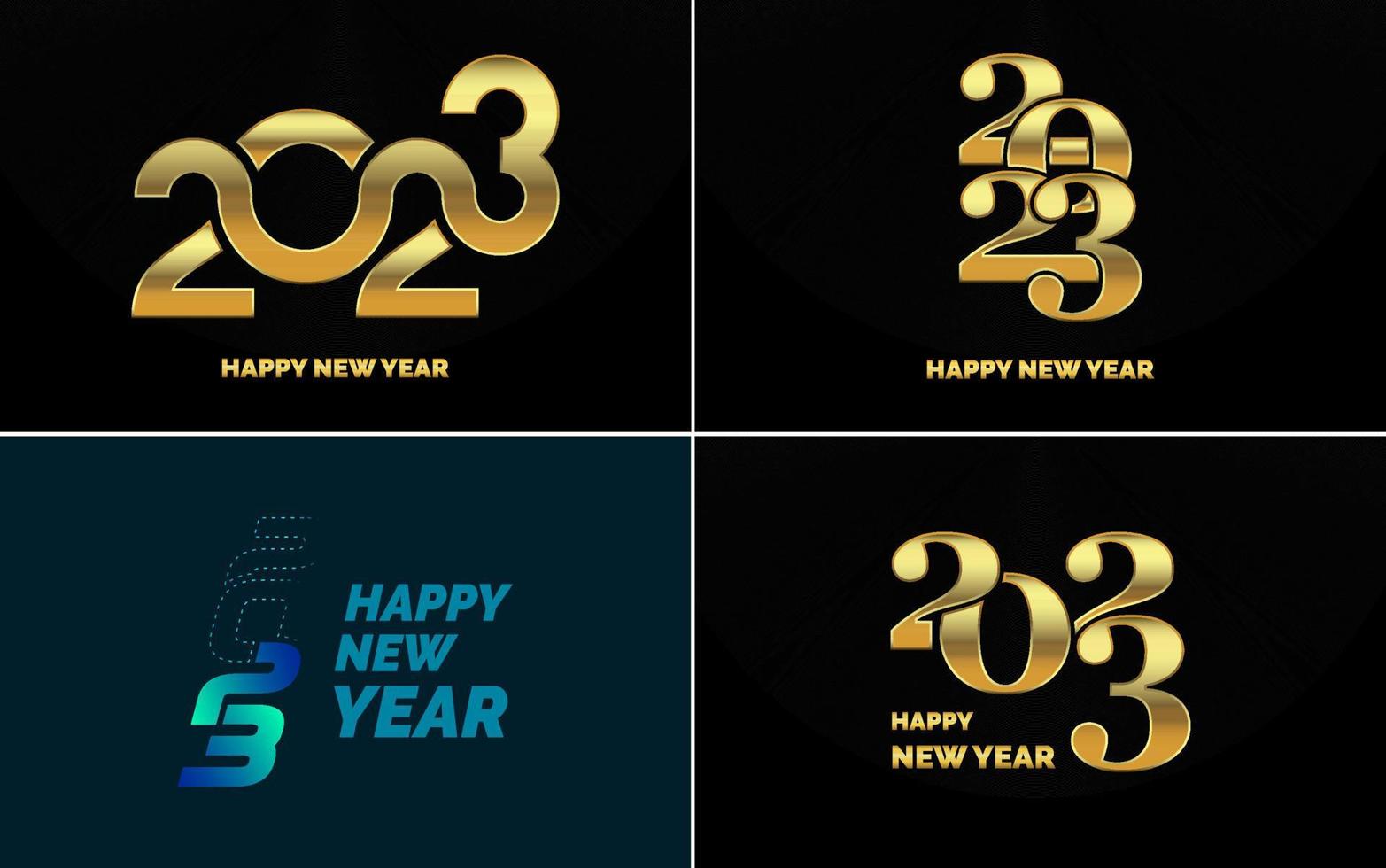 grande impostato di 2023 contento nuovo anno logo testo design. 2023 numero design modello. collezione di 2023 contento nuovo anno simboli vettore