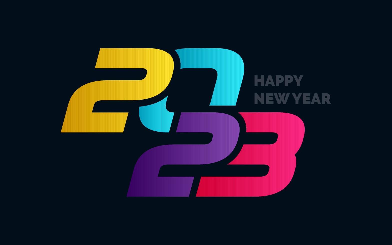 2075 contento nuovo anno simboli. nuovo 2023 anno tipografia design. 2023 numeri logotipo illustrazione vettore