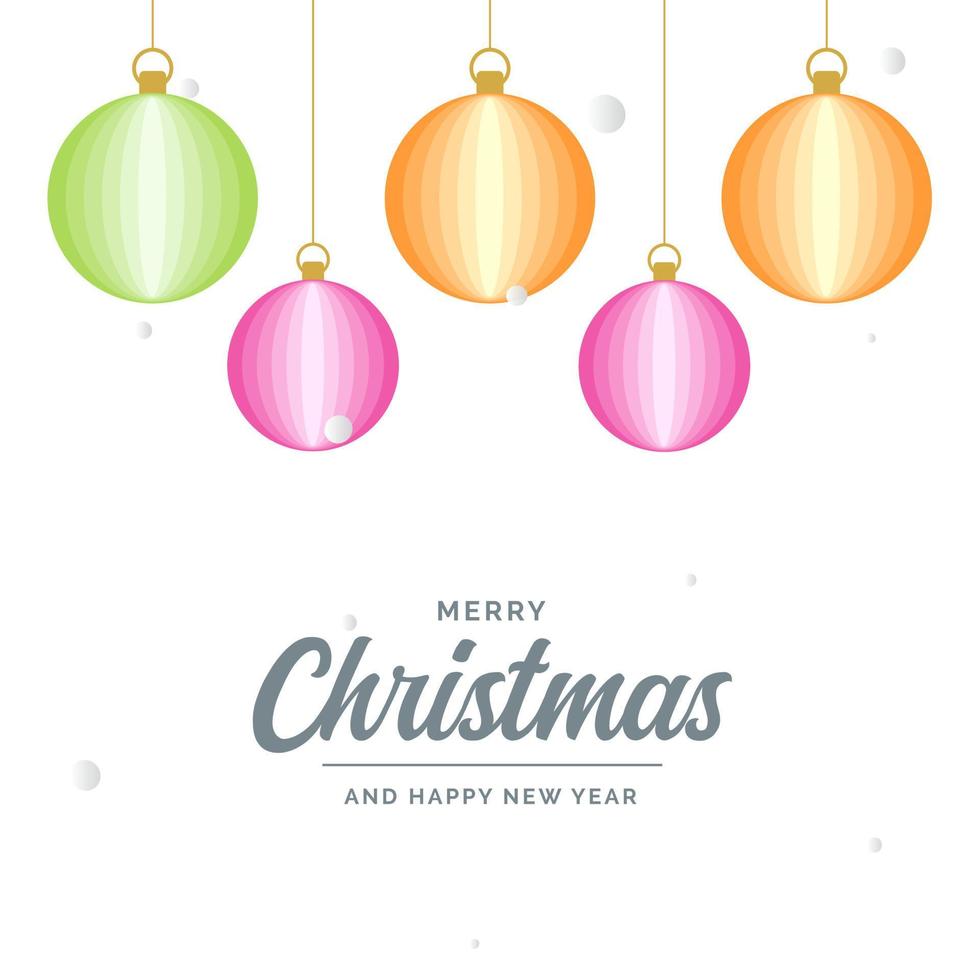 piatto allegro Natale lucido decorativo palla elementi sospeso sfondo vettore