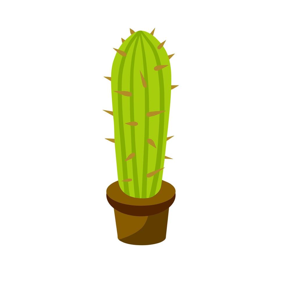 cactus nel pentola. Casa pianta. verde succulento. piatto cartone animato illustrazione isolato vettore