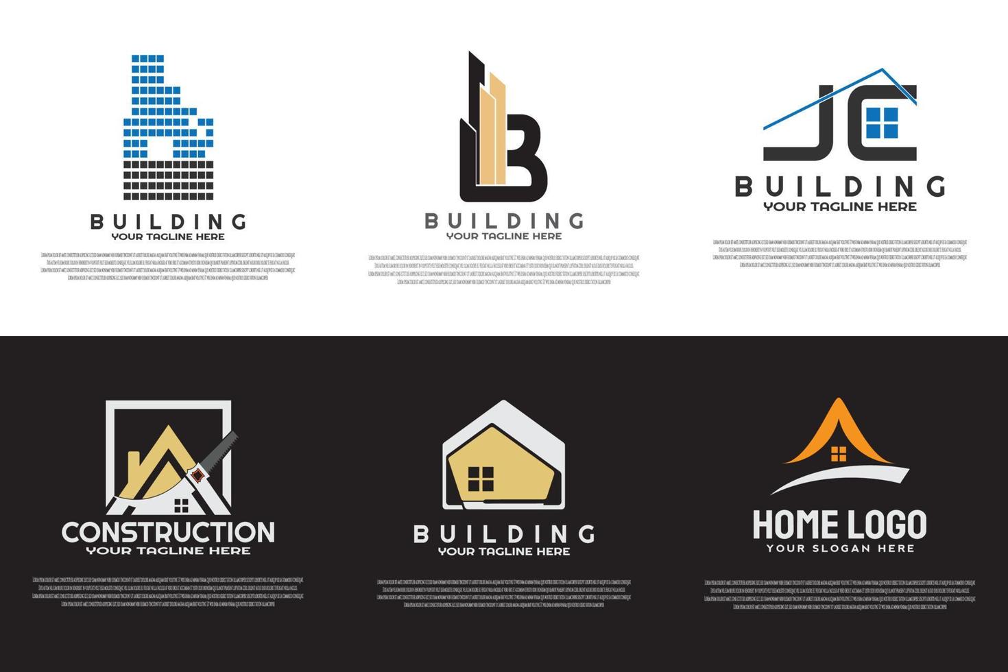 edificio o costruzione logo o icona vettore