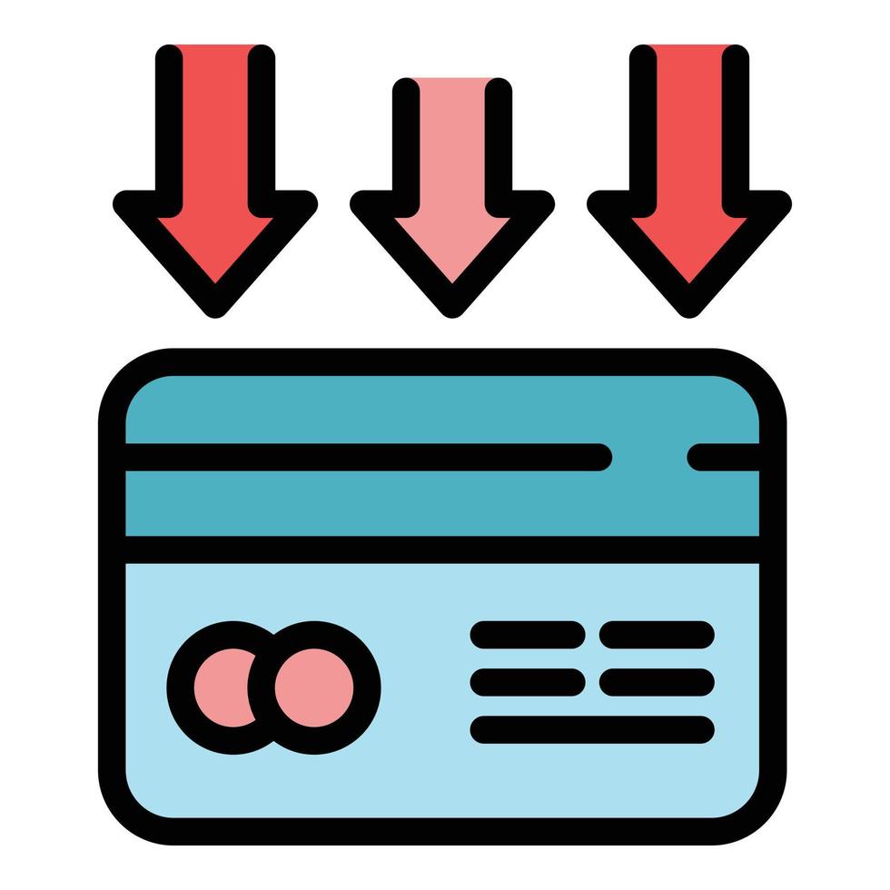 fornitura credito carta icona colore schema vettore
