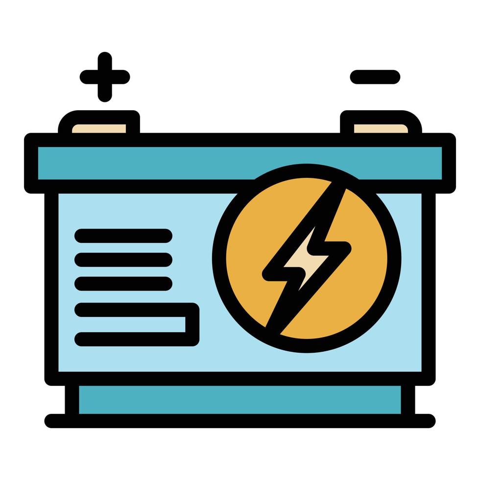 alcalino auto batteria icona colore schema vettore