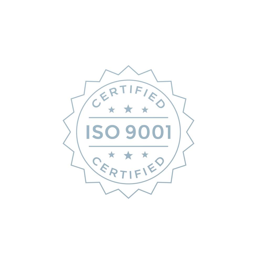 iso 9001 badge design, vector label on white