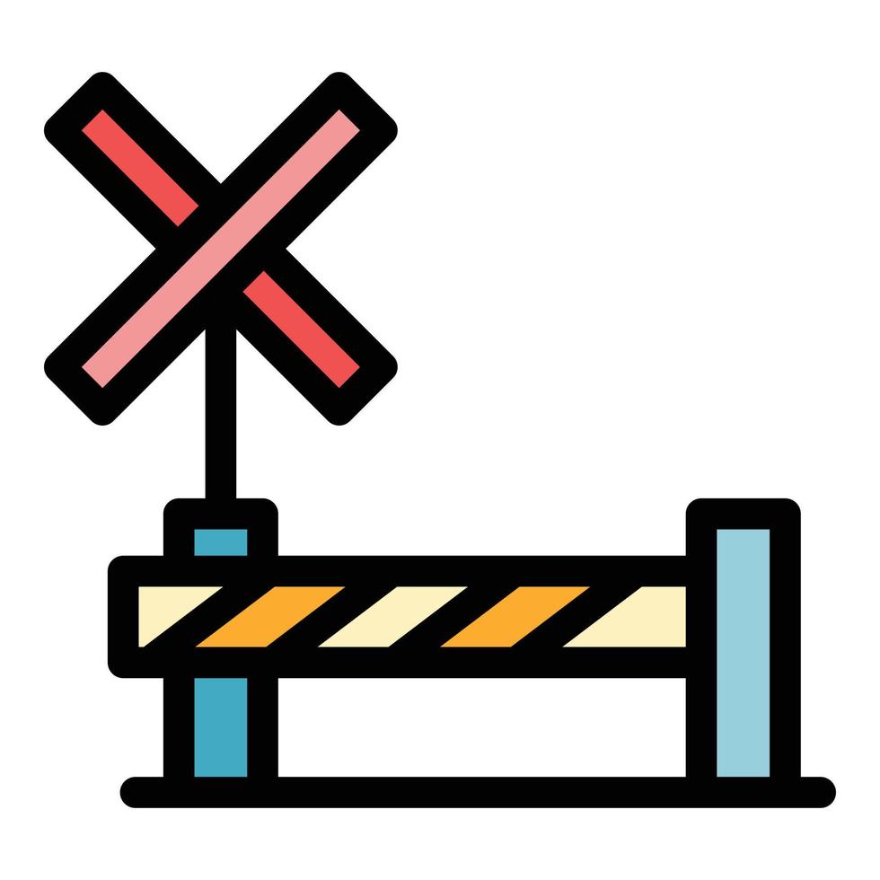 Ferrovia barriera icona colore schema vettore