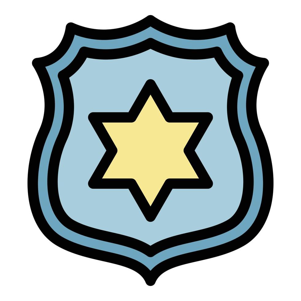 polizia distintivo icona colore schema vettore