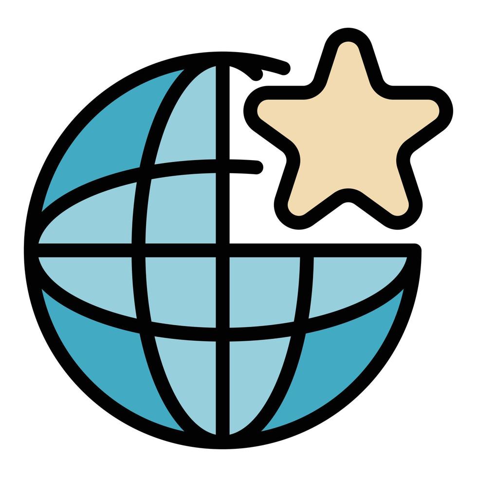 globale stella coinvolgente icona colore schema vettore