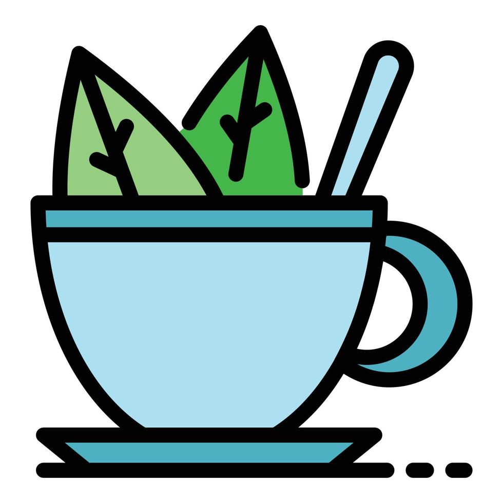 verde tè tazza icona colore schema vettore