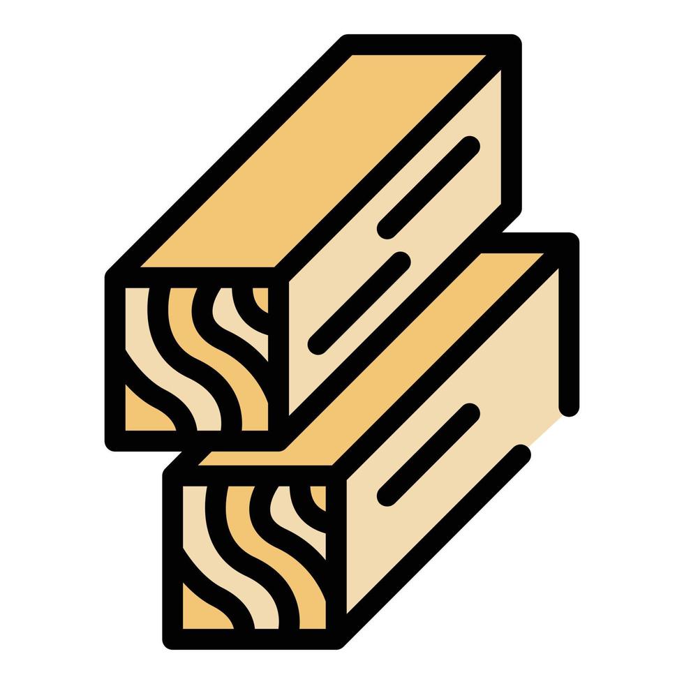 costruzione legna icona colore schema vettore