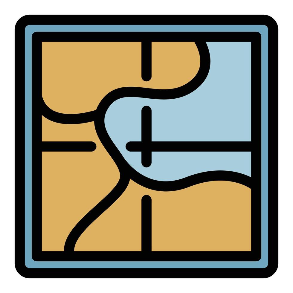 safari carta geografica icona colore schema vettore
