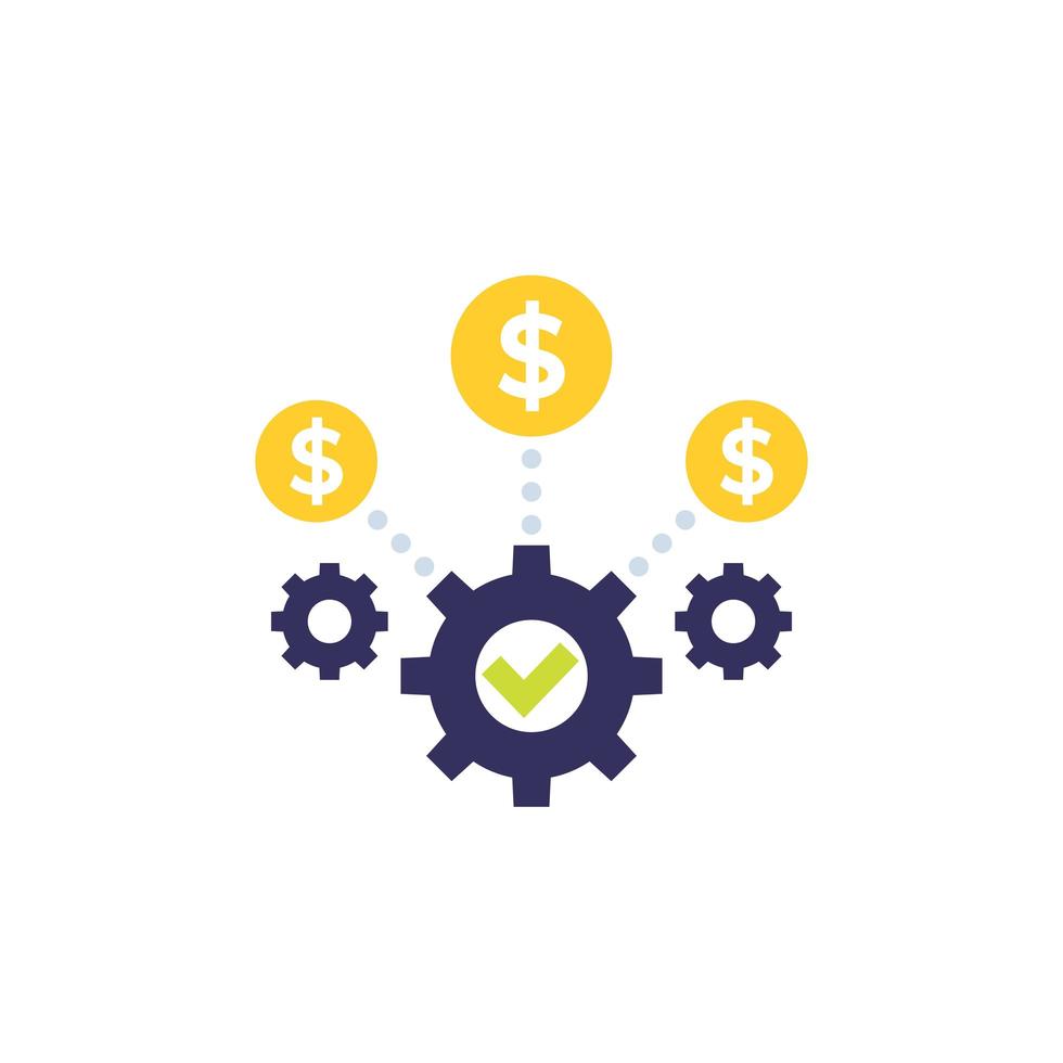 icona di ottimizzazione dei costi e di efficienza aziendale vettore