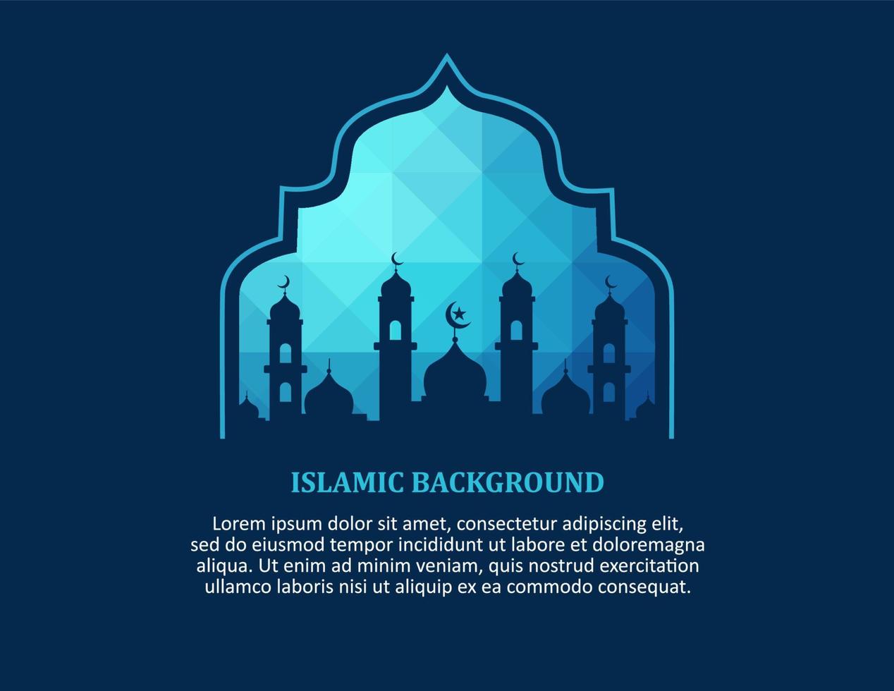 islamico sfondo con moschea blu colore vettore