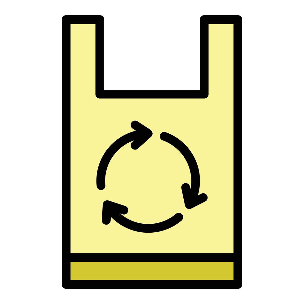 raccolta differenziata Borsa icona colore schema vettore