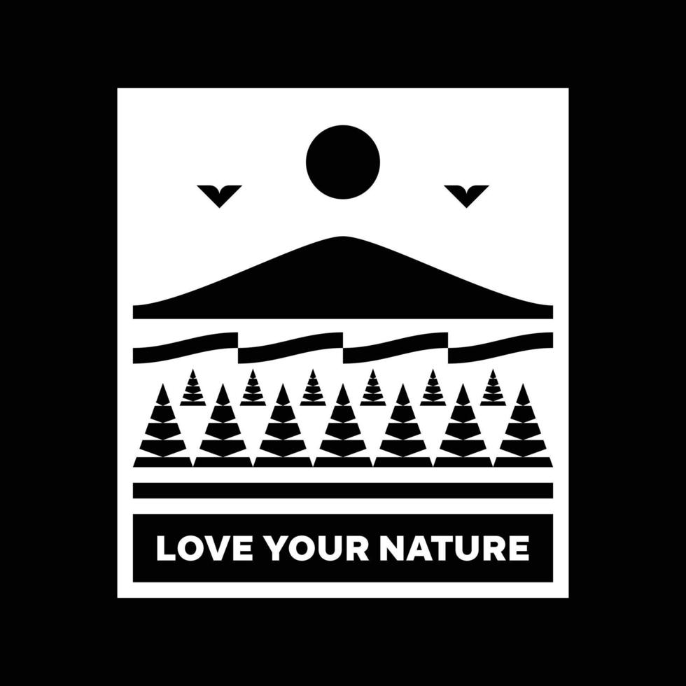 amore il tuo natura montagna paesaggio logo distintivo design vettore