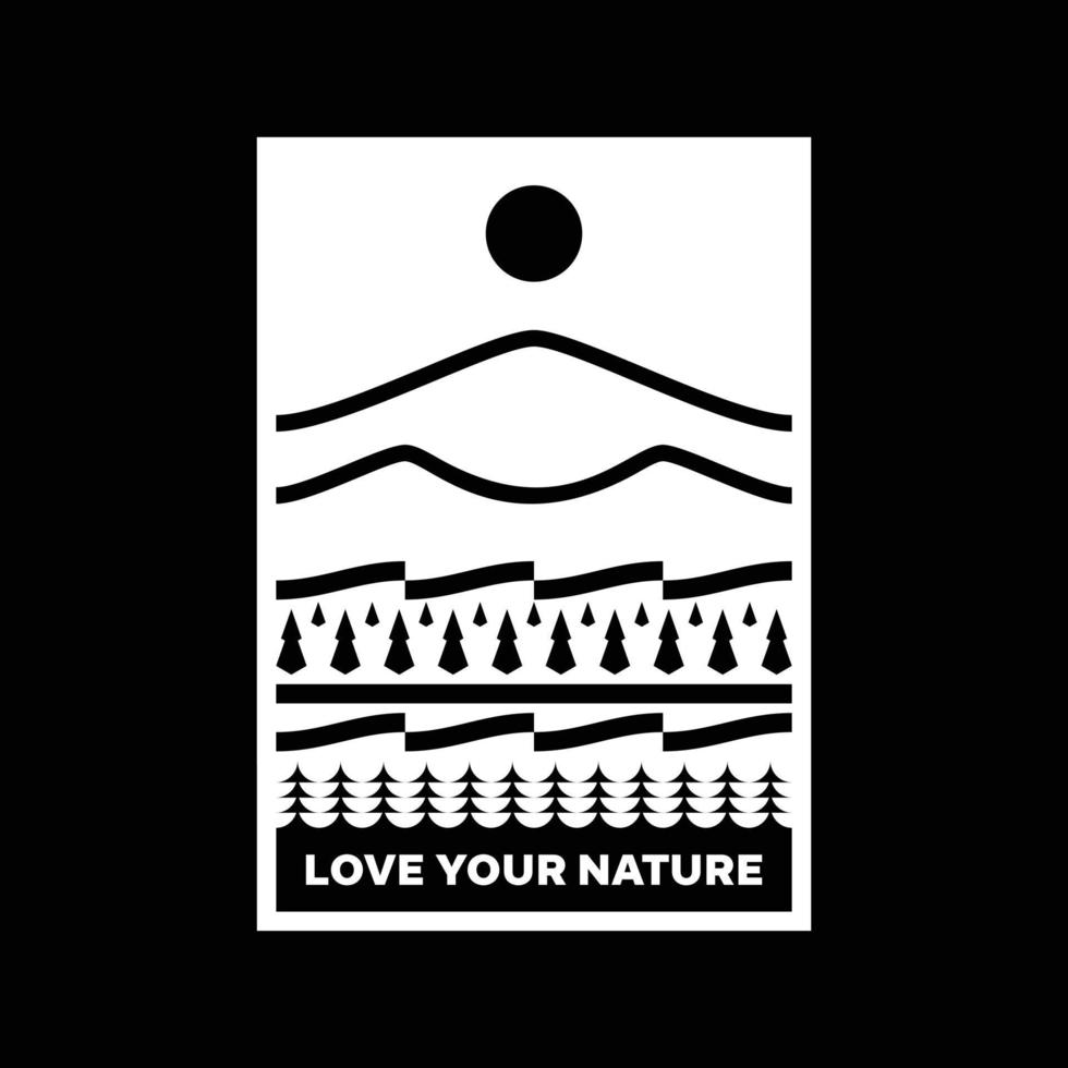 amore il tuo natura montagna paesaggio logo distintivo design vettore