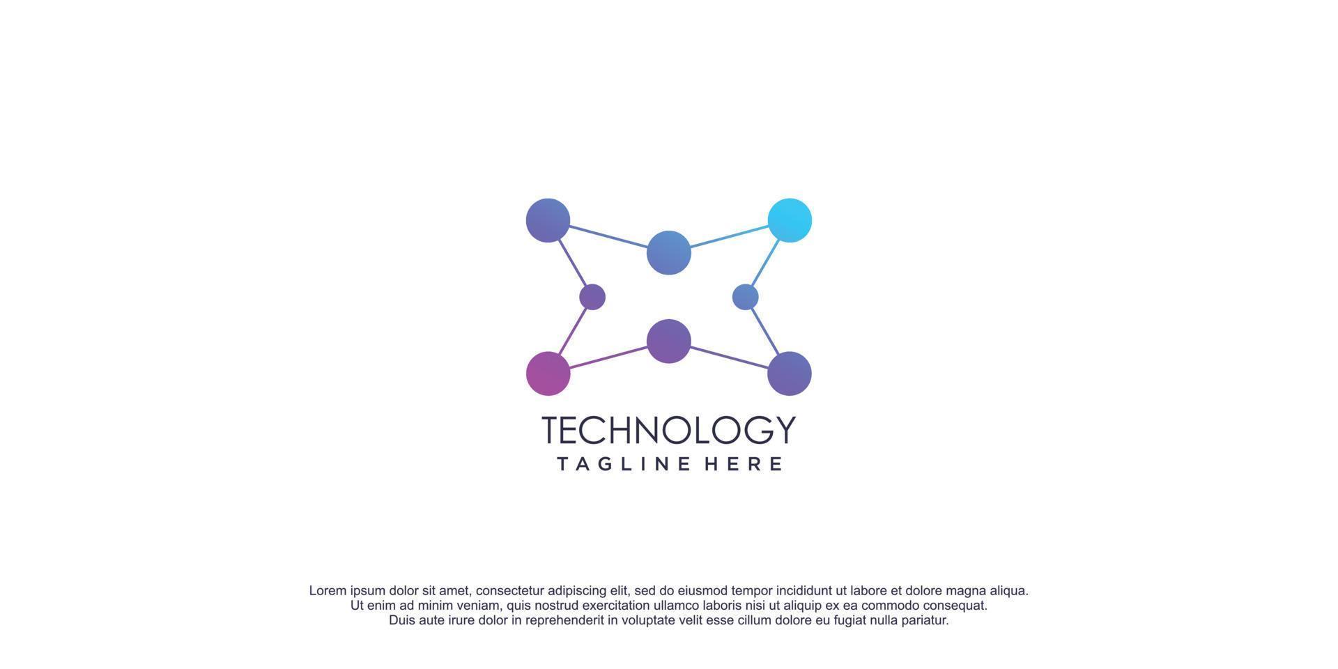 Tech logo con lettera X concetto premio vettore