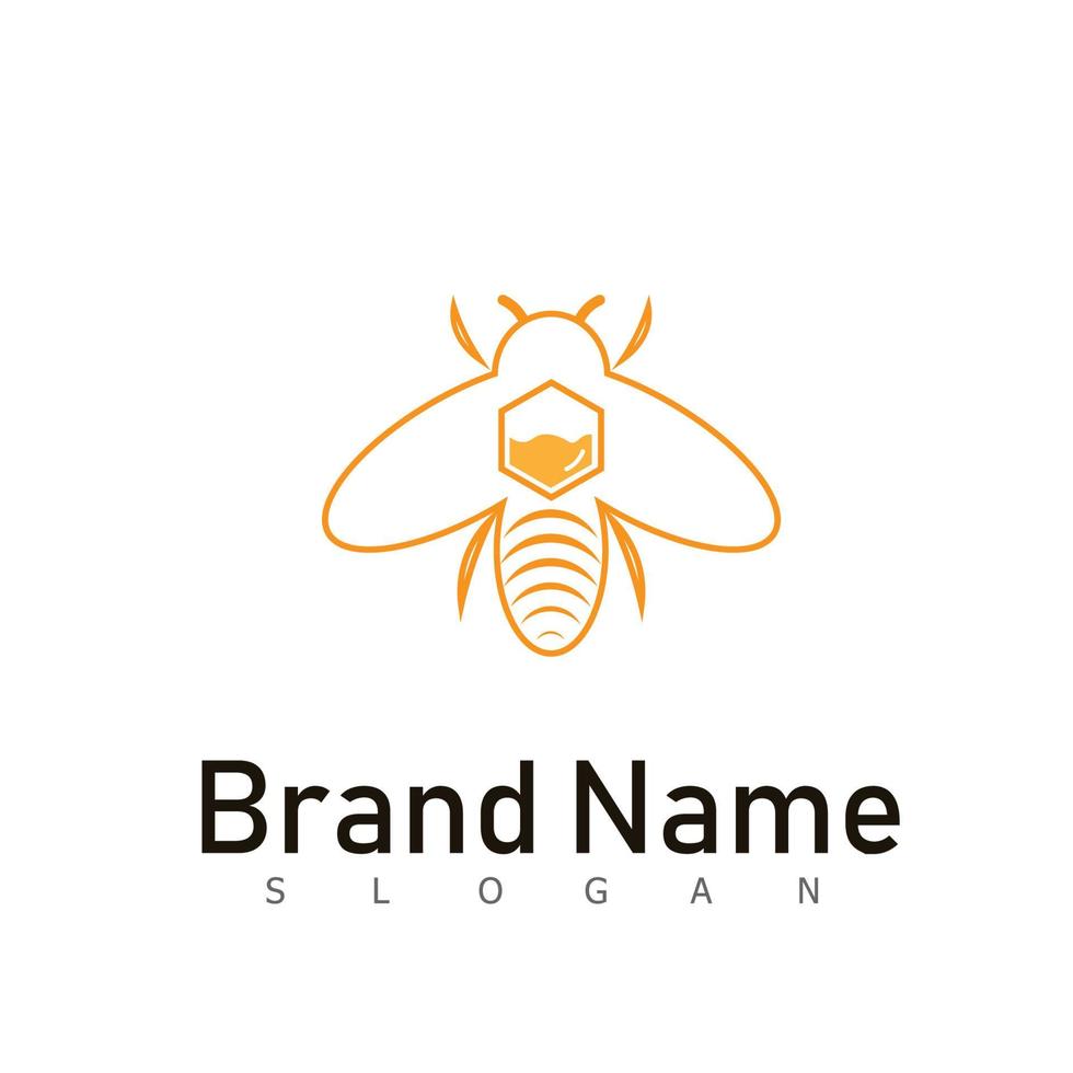 ape miele logo animale design simbolo vettore